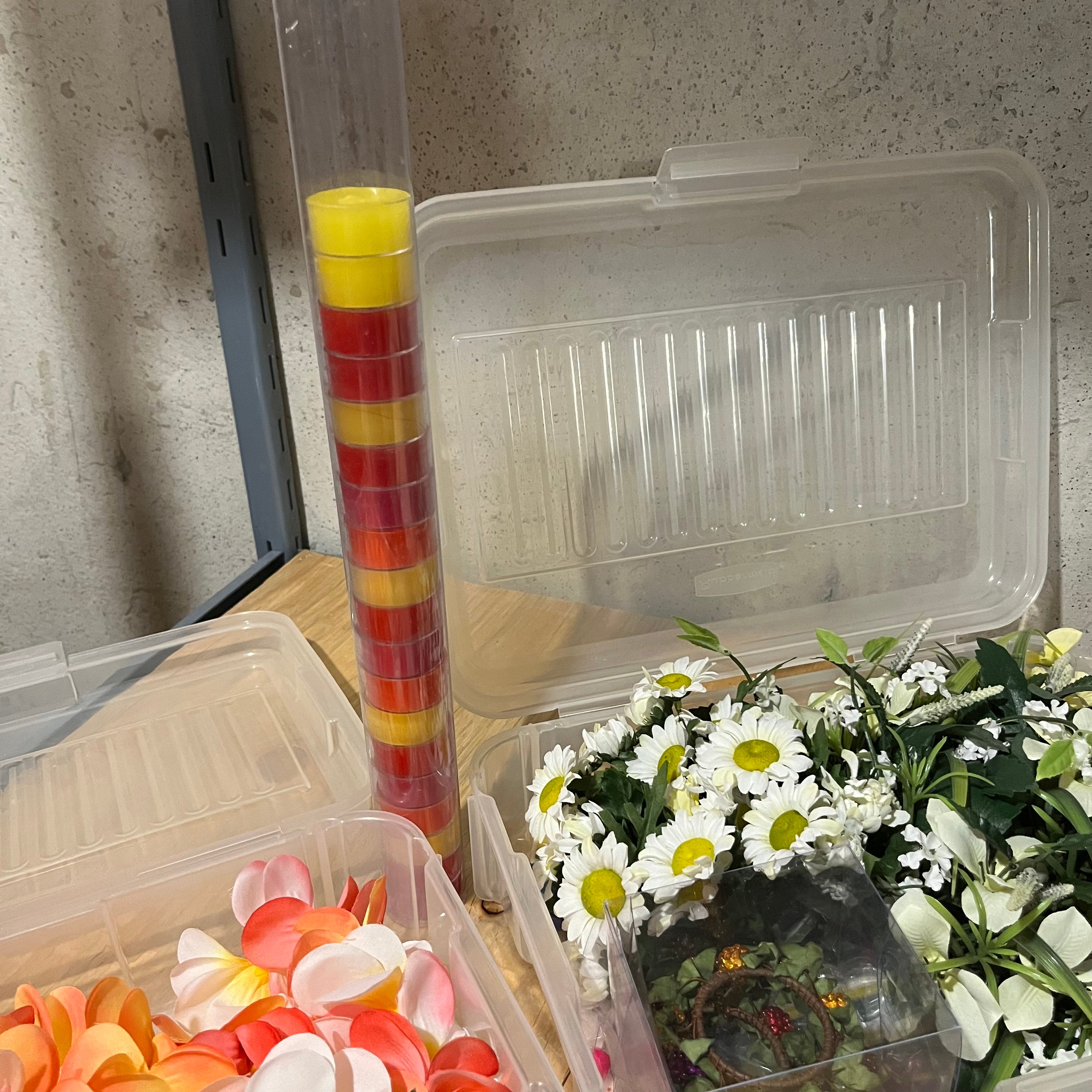 E548 4 bins of faux florals