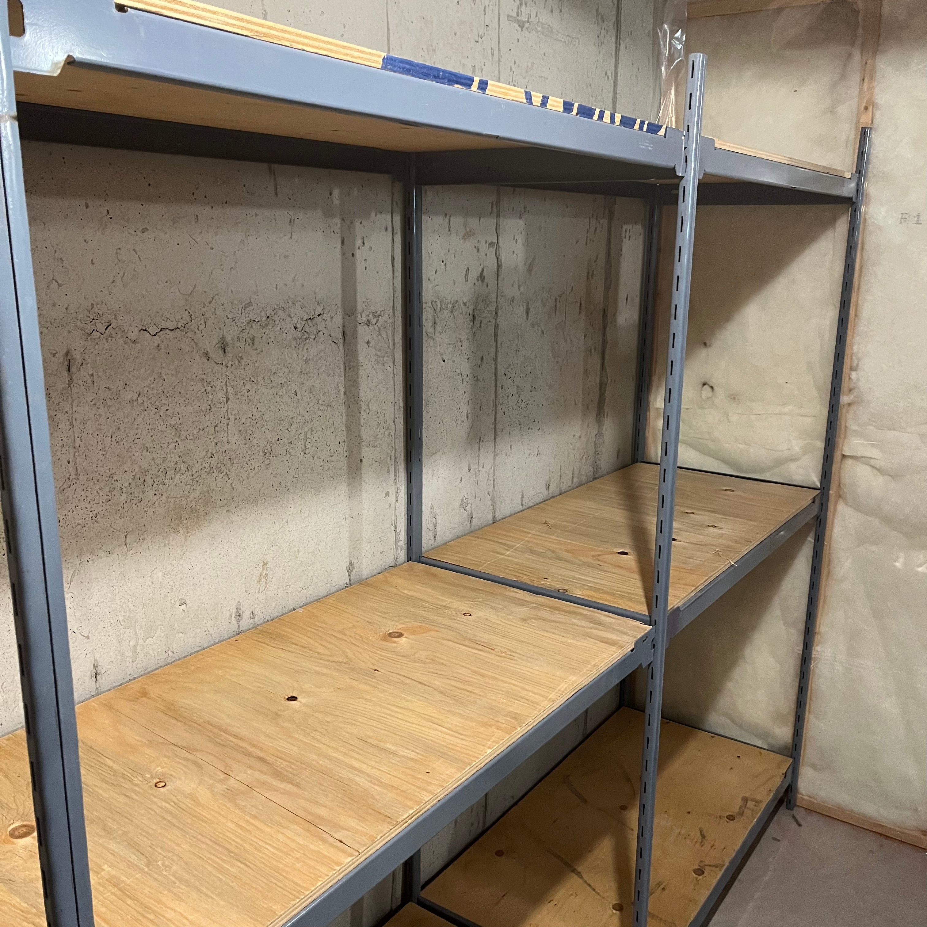 E557 set of 2 large metal shelving units
