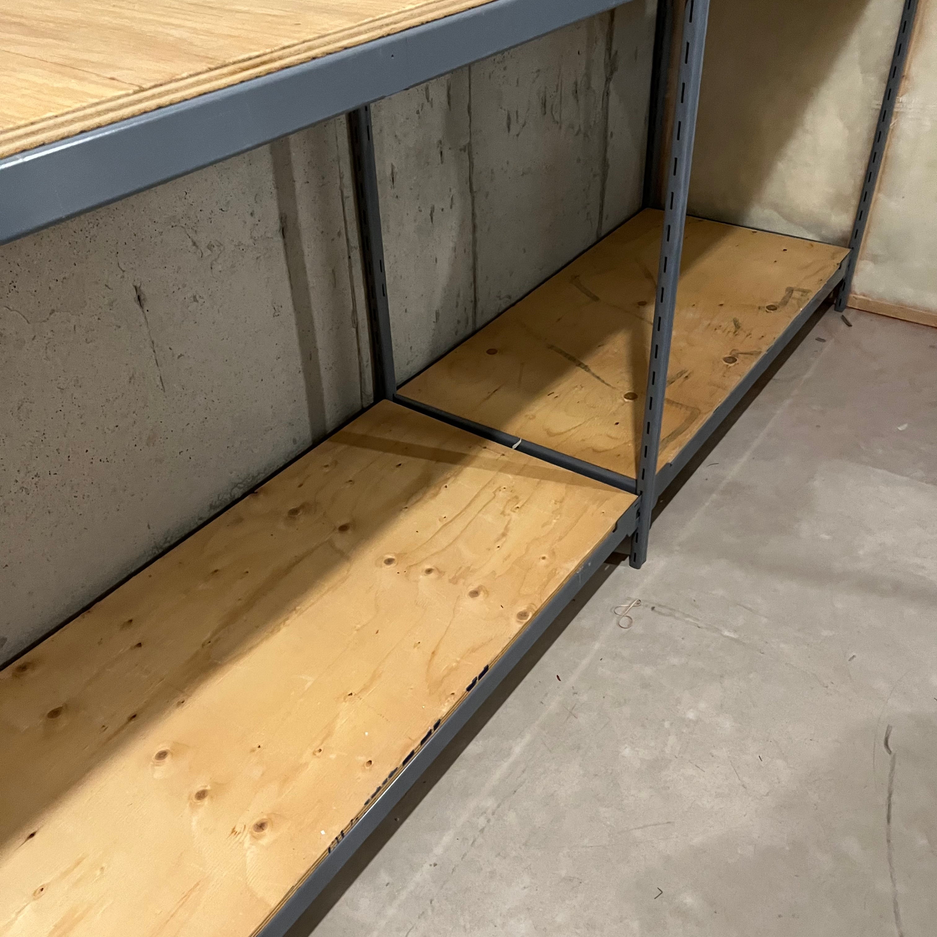 E557 set of 2 large metal shelving units
