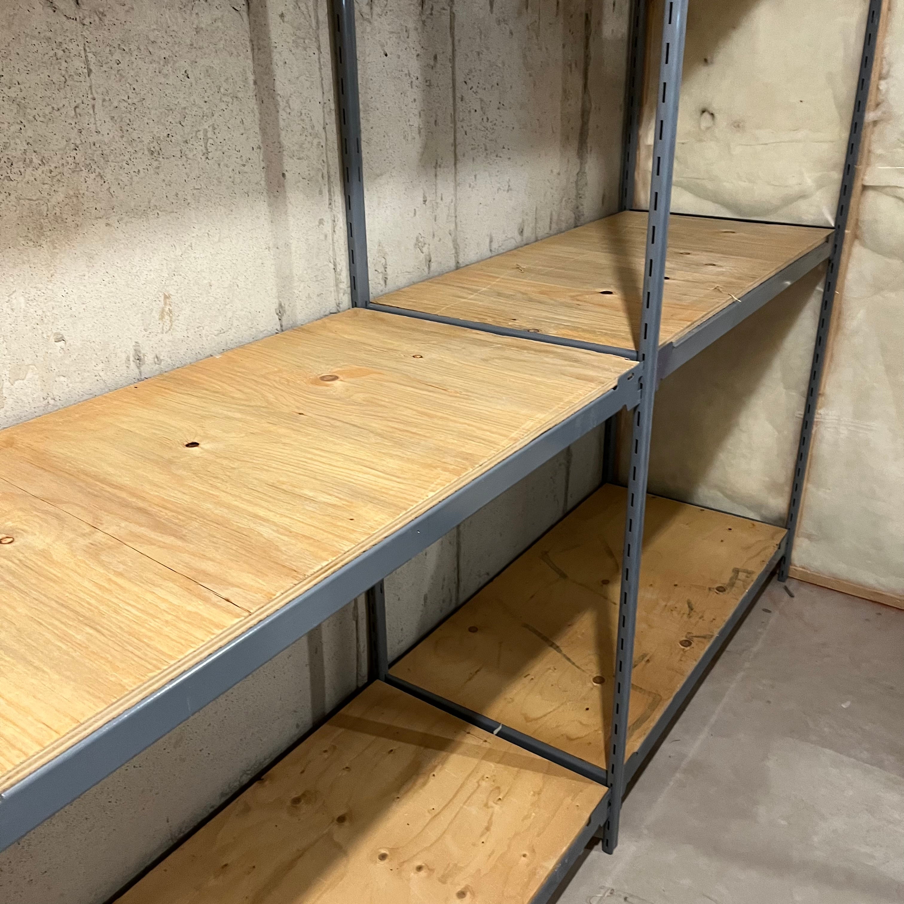 E557 set of 2 large metal shelving units