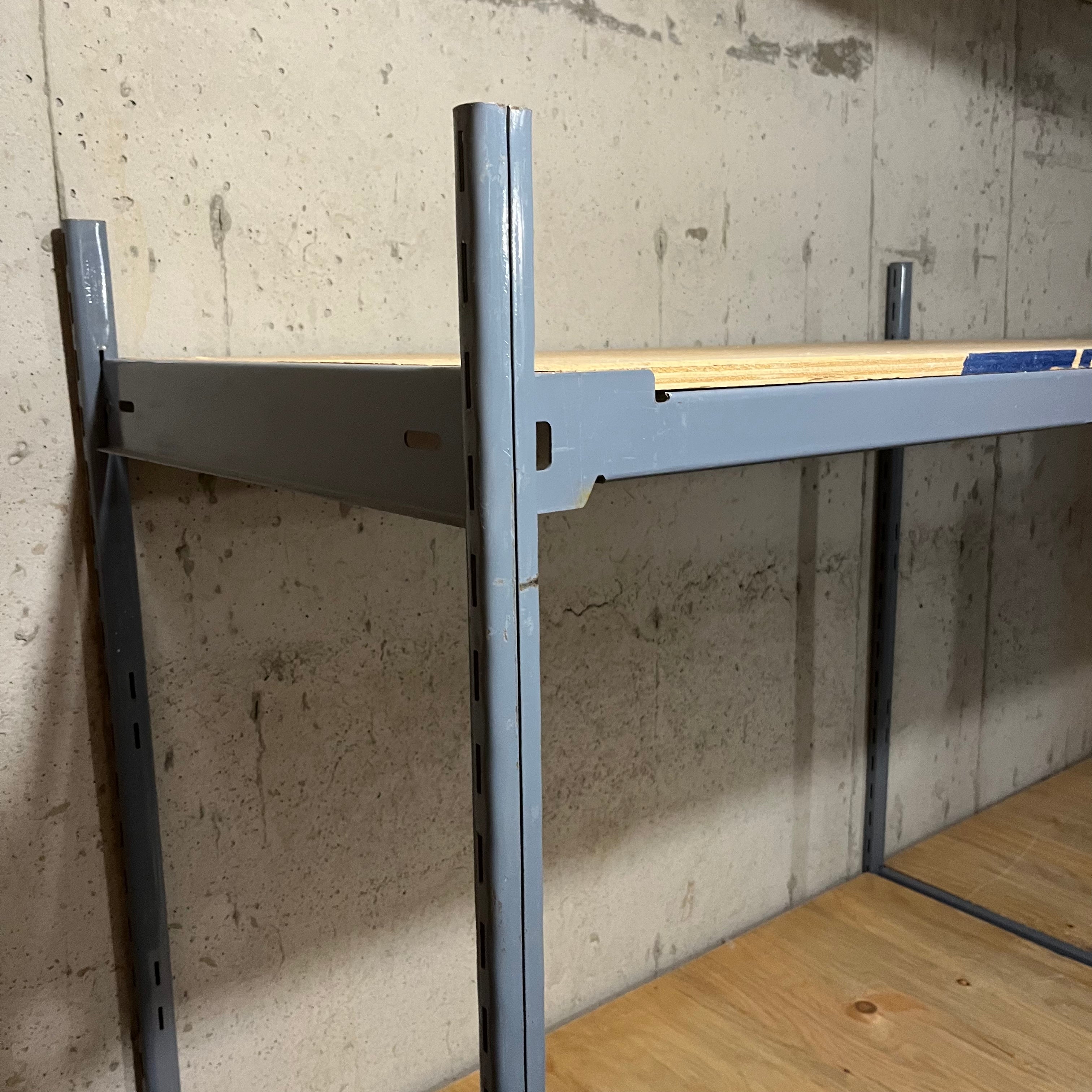 E557 set of 2 large metal shelving units