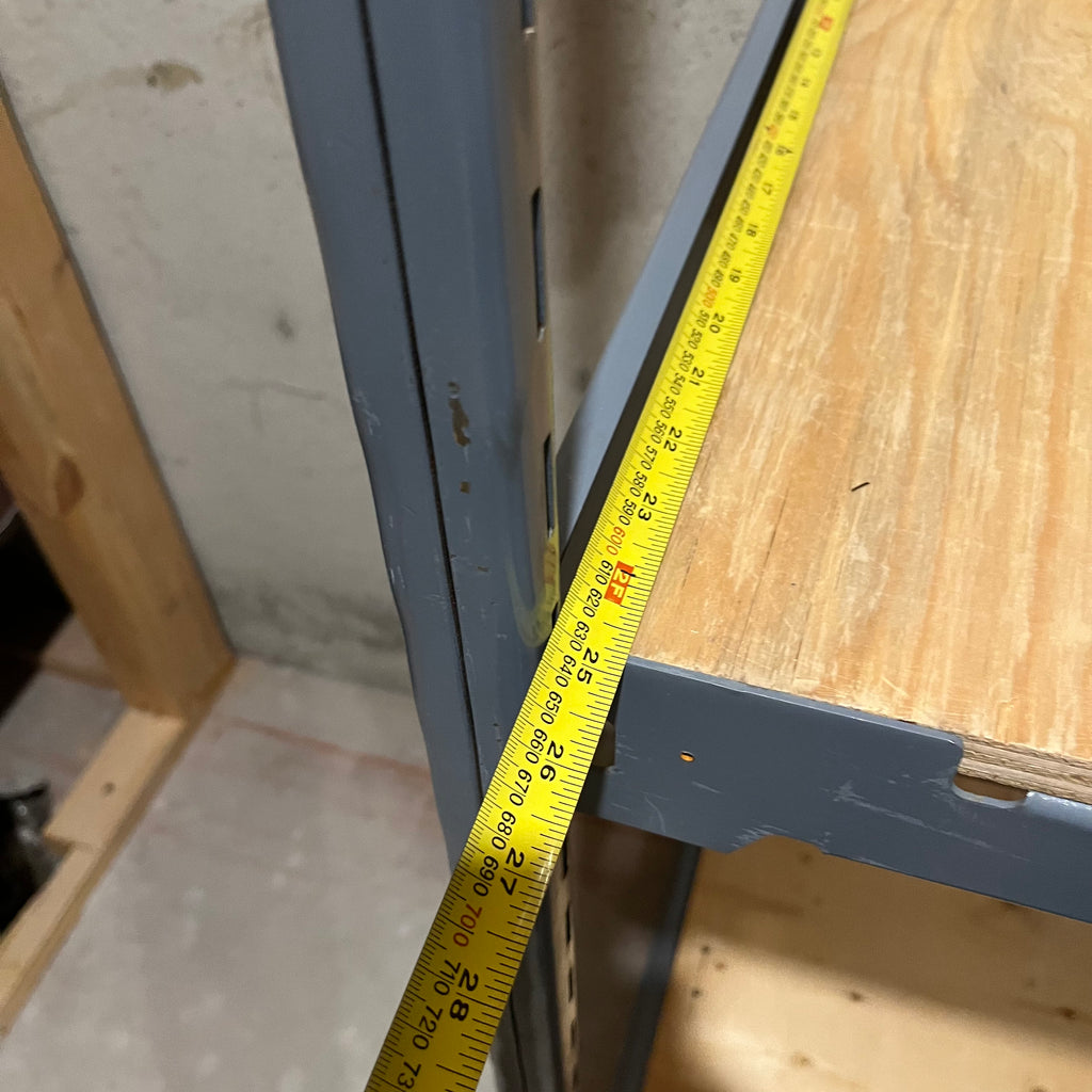E557 set of 2 large metal shelving units