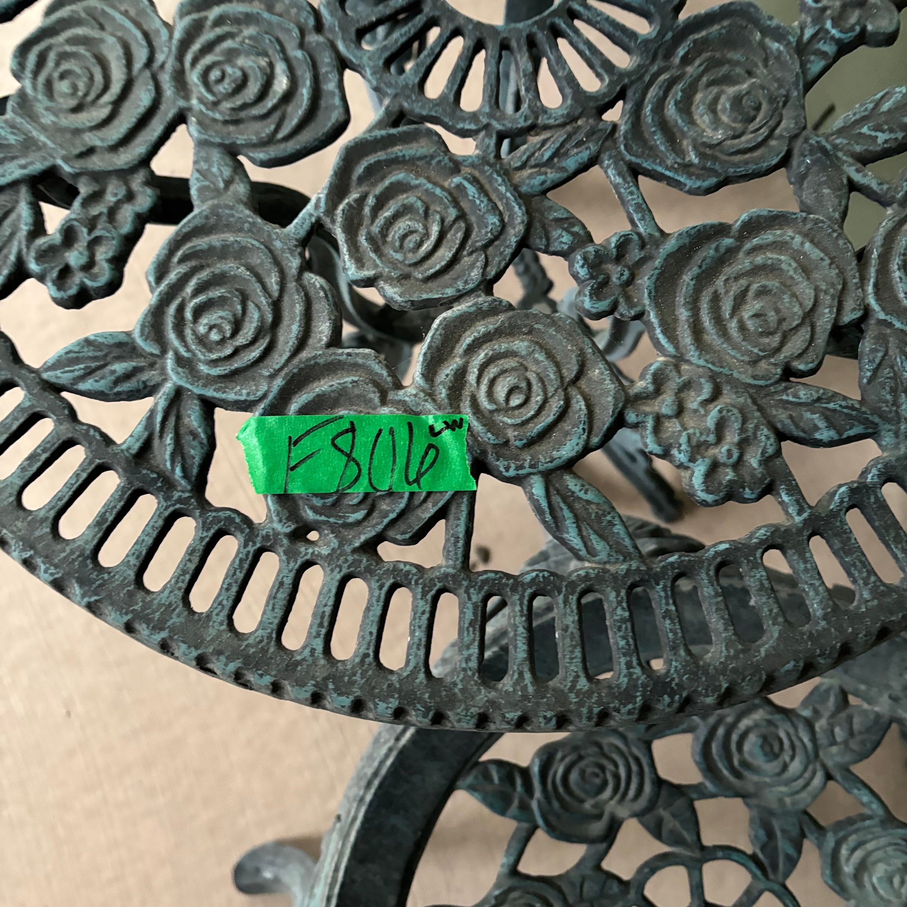 F806 Rose patterned bistro set (table and two chairs) ***aluminum cast
