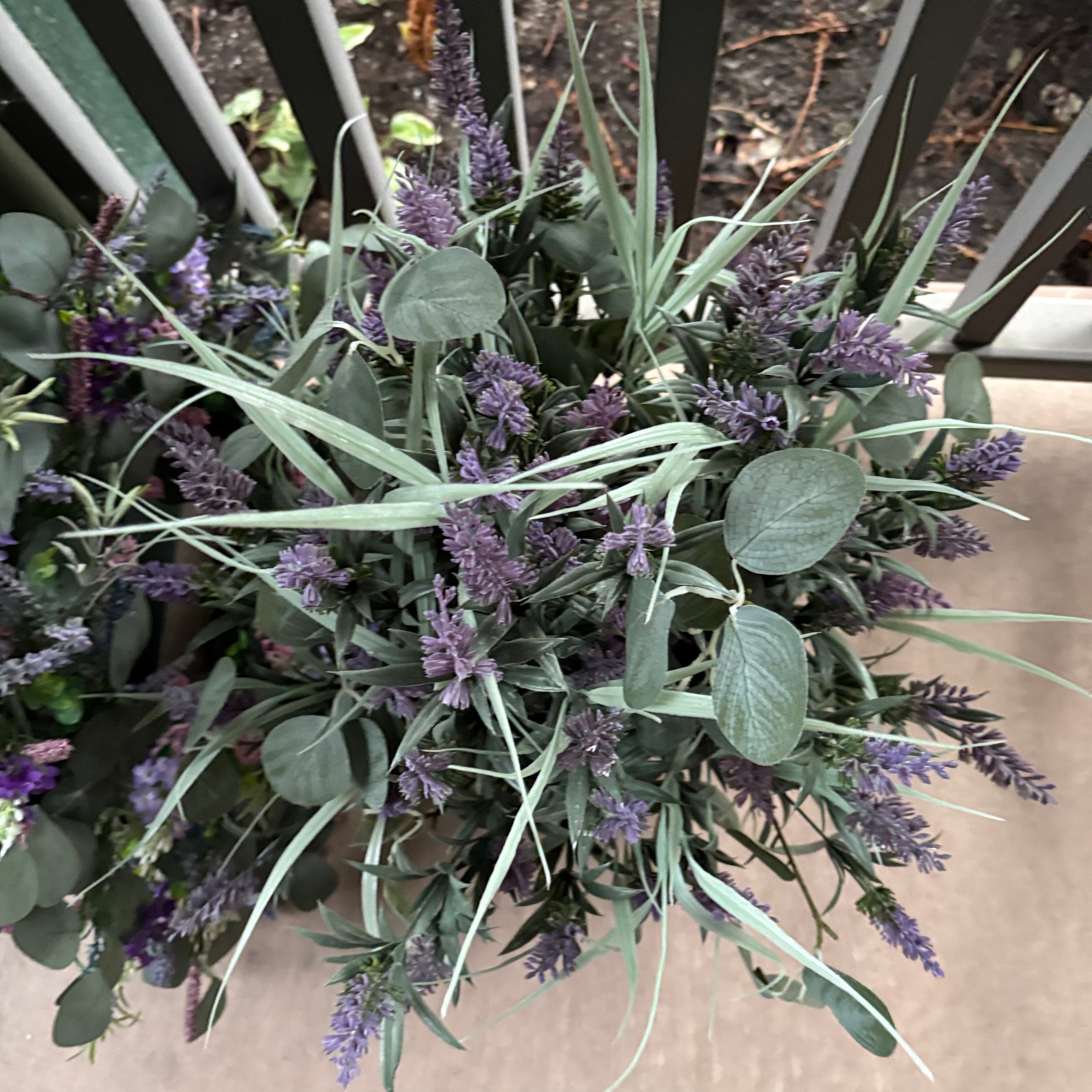 F807 Faux Flower and wreath grouping