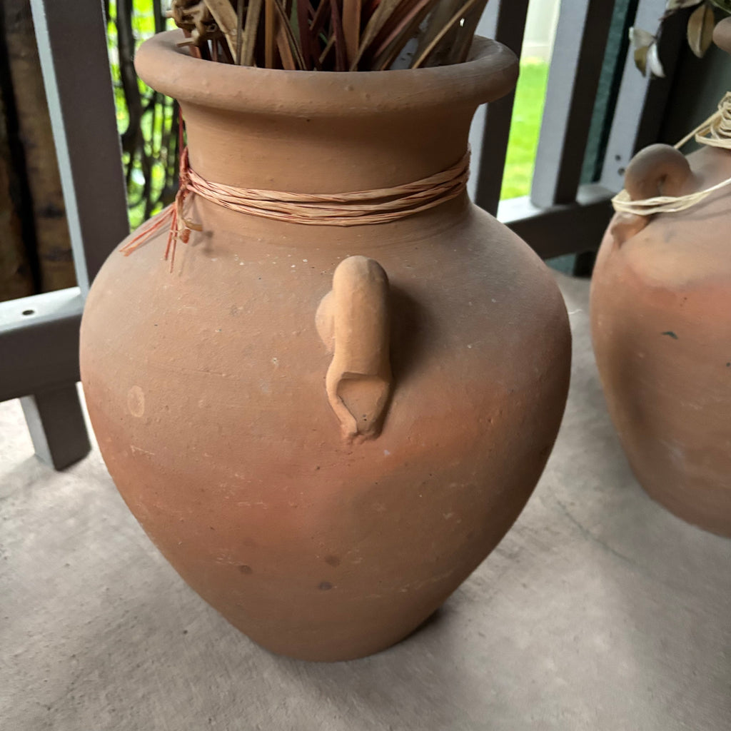 F808 Faux flower grouping in terracotta pots
