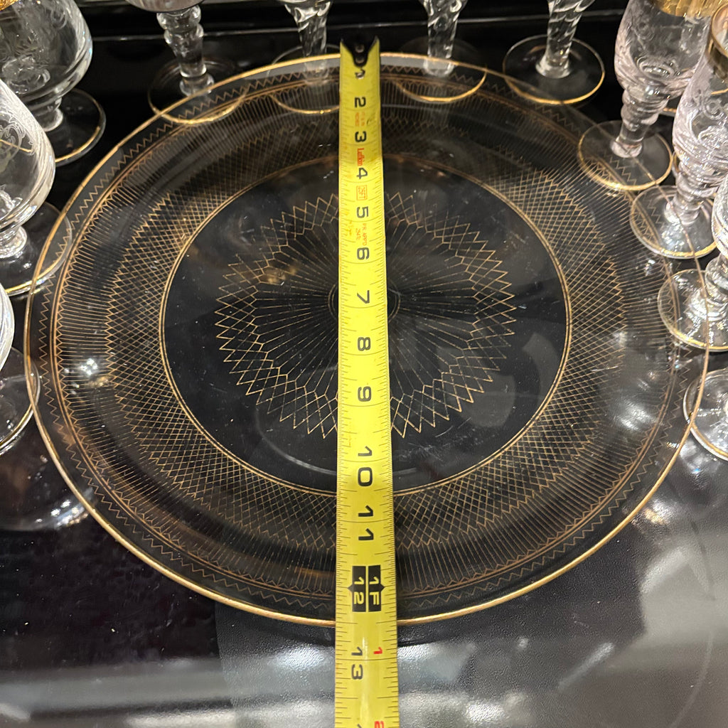 F811 Vintage Barware Grouping (gold rimmed glasses and more)