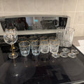 F812 Vintage barware (gold rimmed crystal grouping)