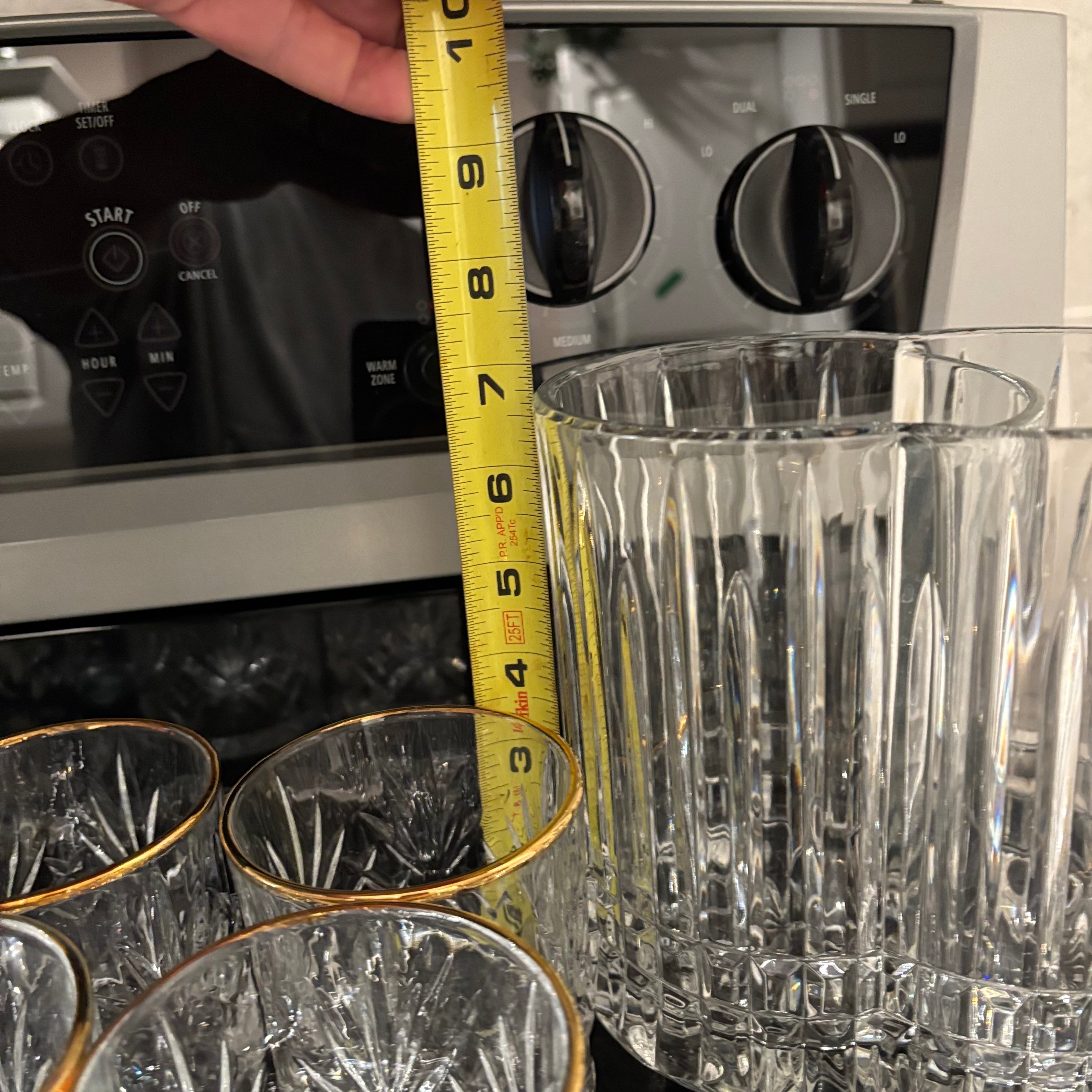 F812 Vintage barware (gold rimmed crystal grouping)