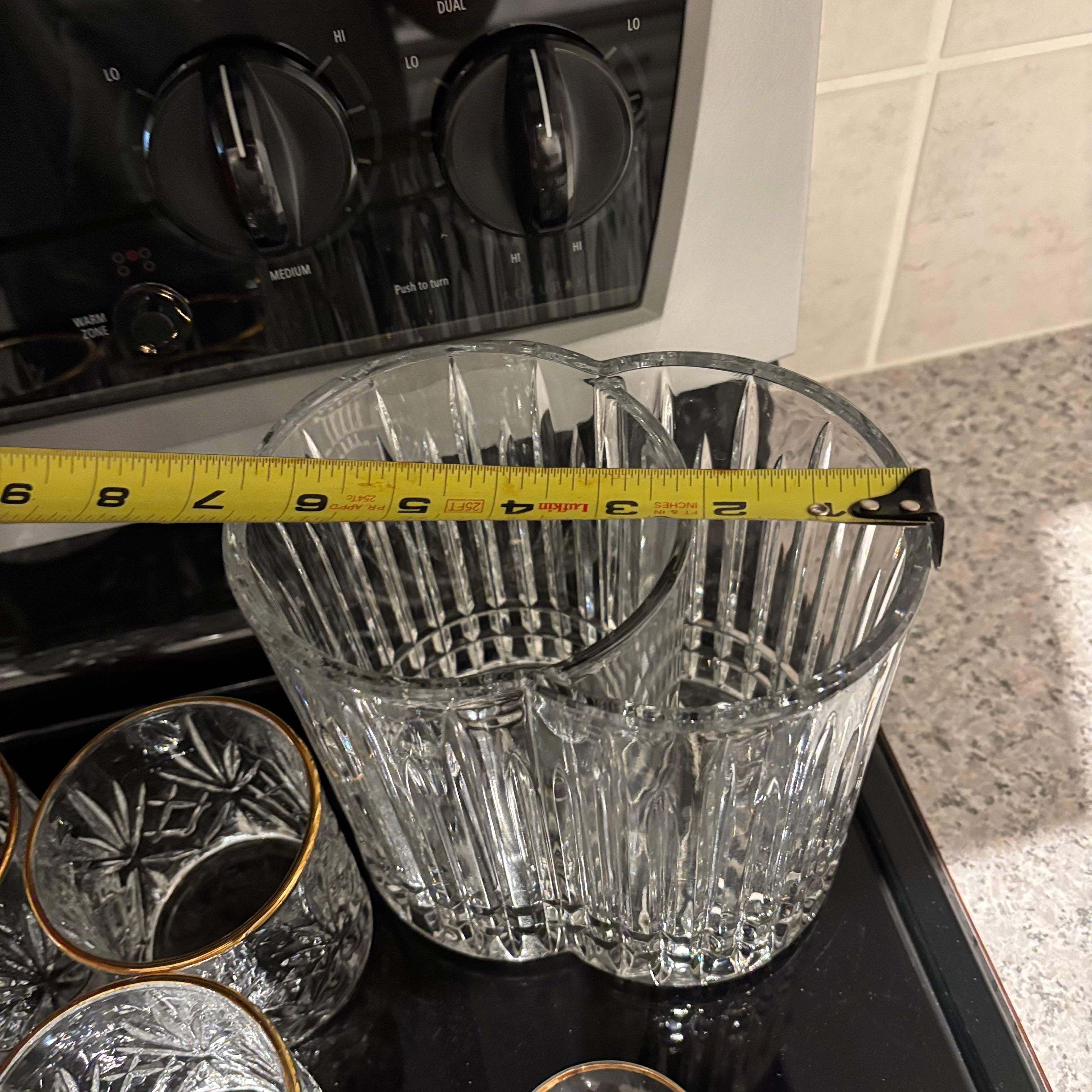 F812 Vintage barware (gold rimmed crystal grouping)
