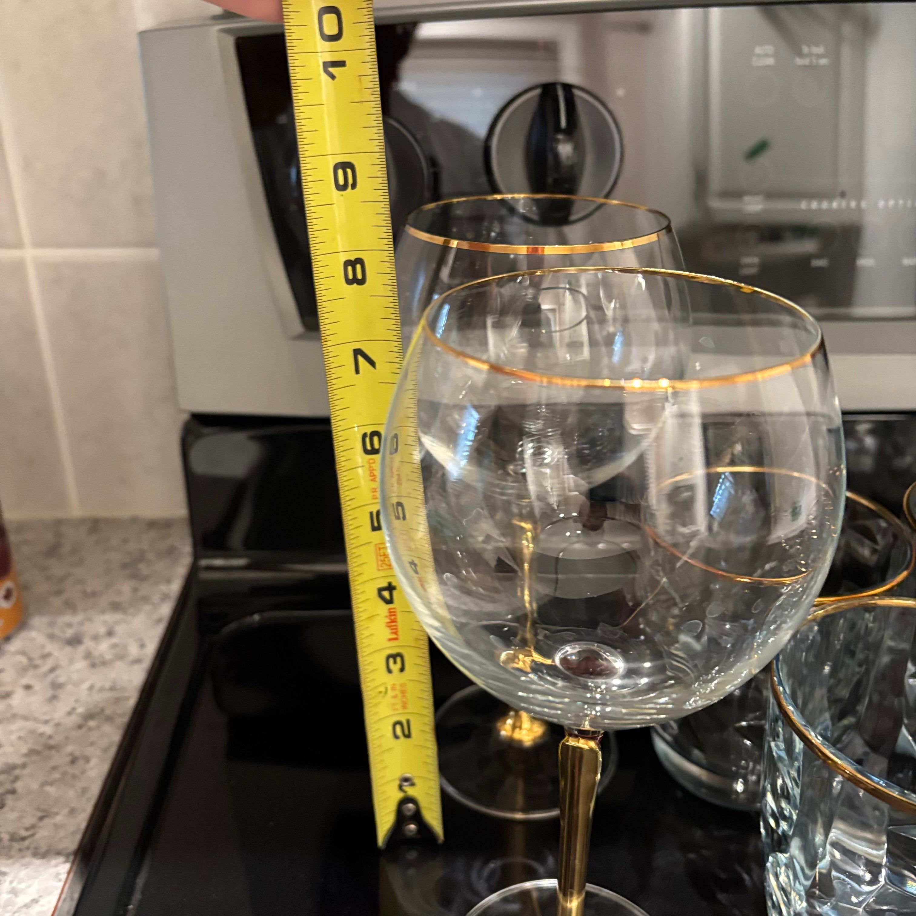 F812 Vintage barware (gold rimmed crystal grouping)