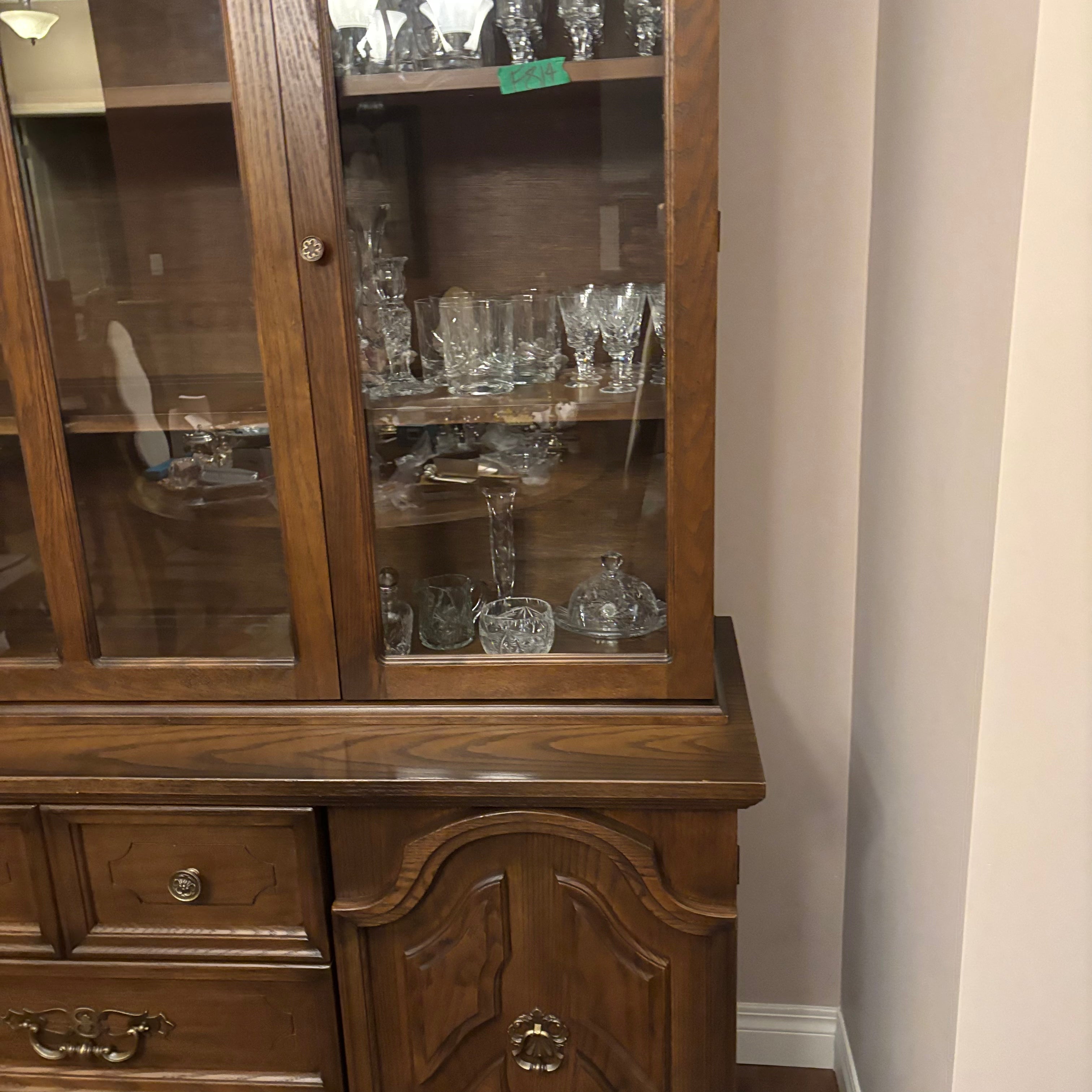 F816 Vintage wooden china cabinet