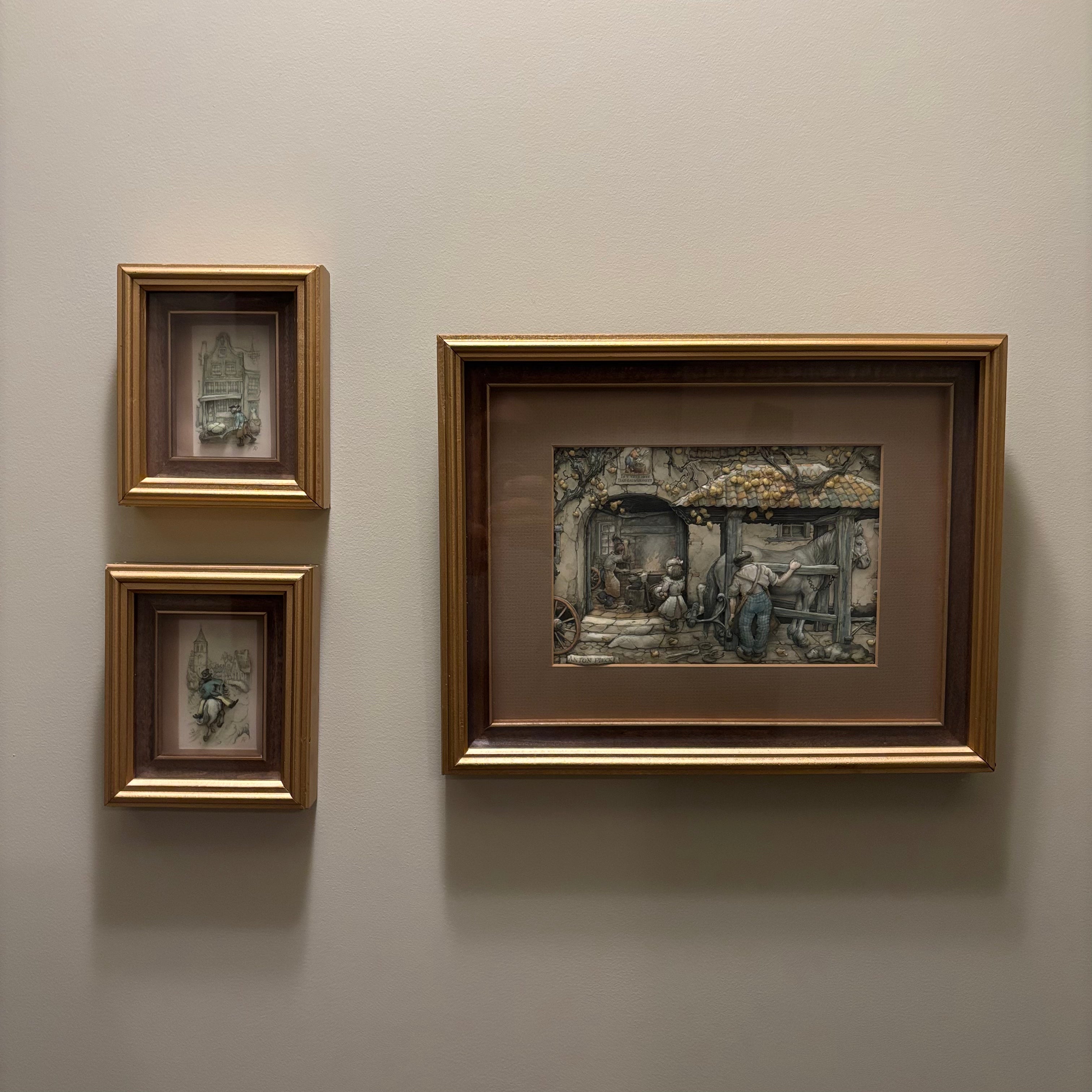 F831 3 Piece framed paper tole artwork