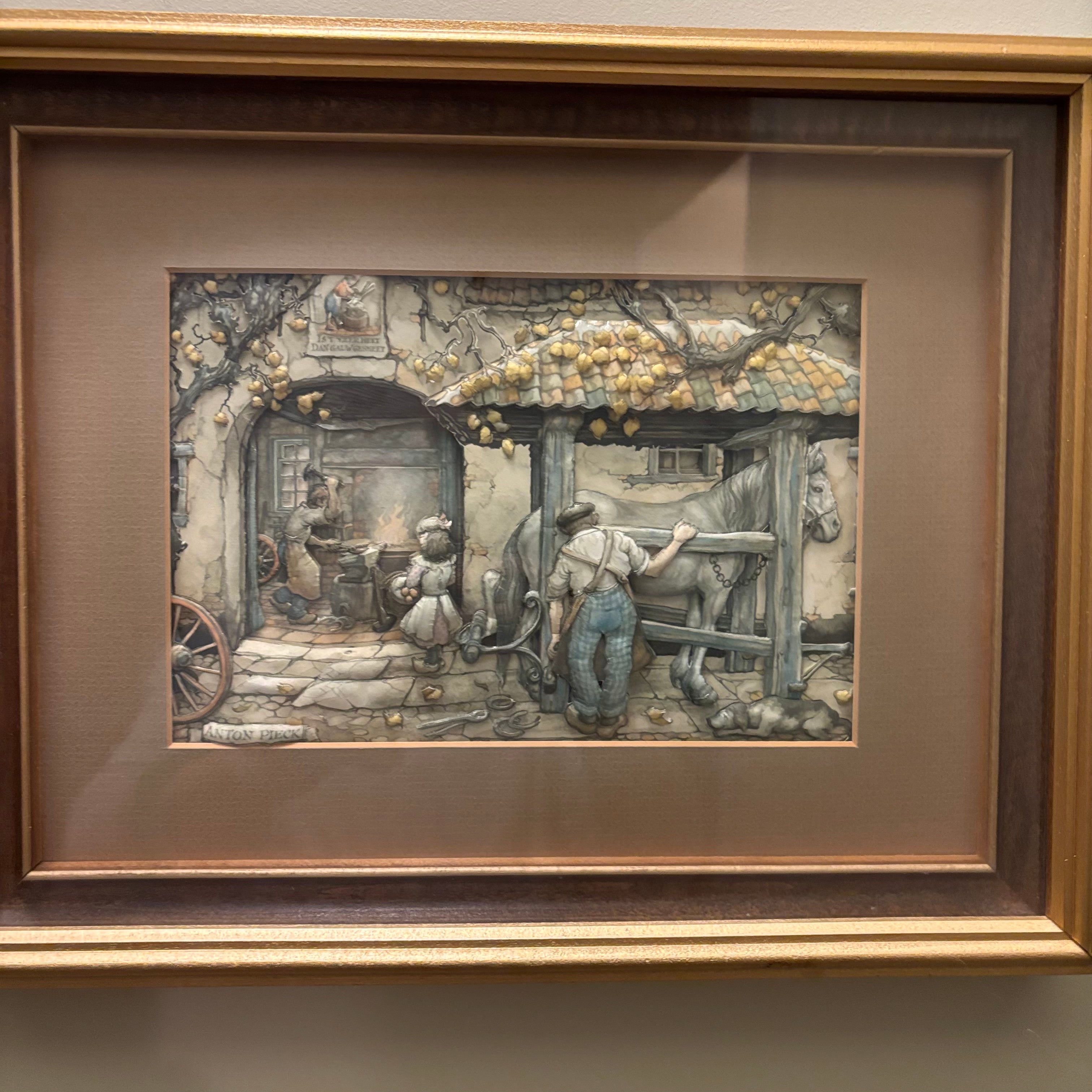 F831 3 Piece framed paper tole artwork