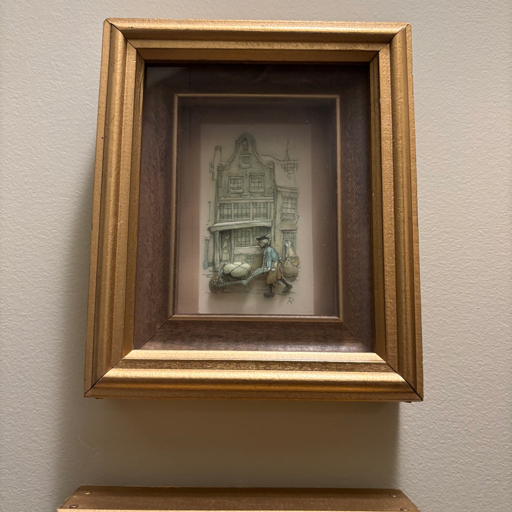 F831 3 Piece framed paper tole artwork