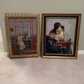 F840 Set of 2 framed vintage cross-stitch