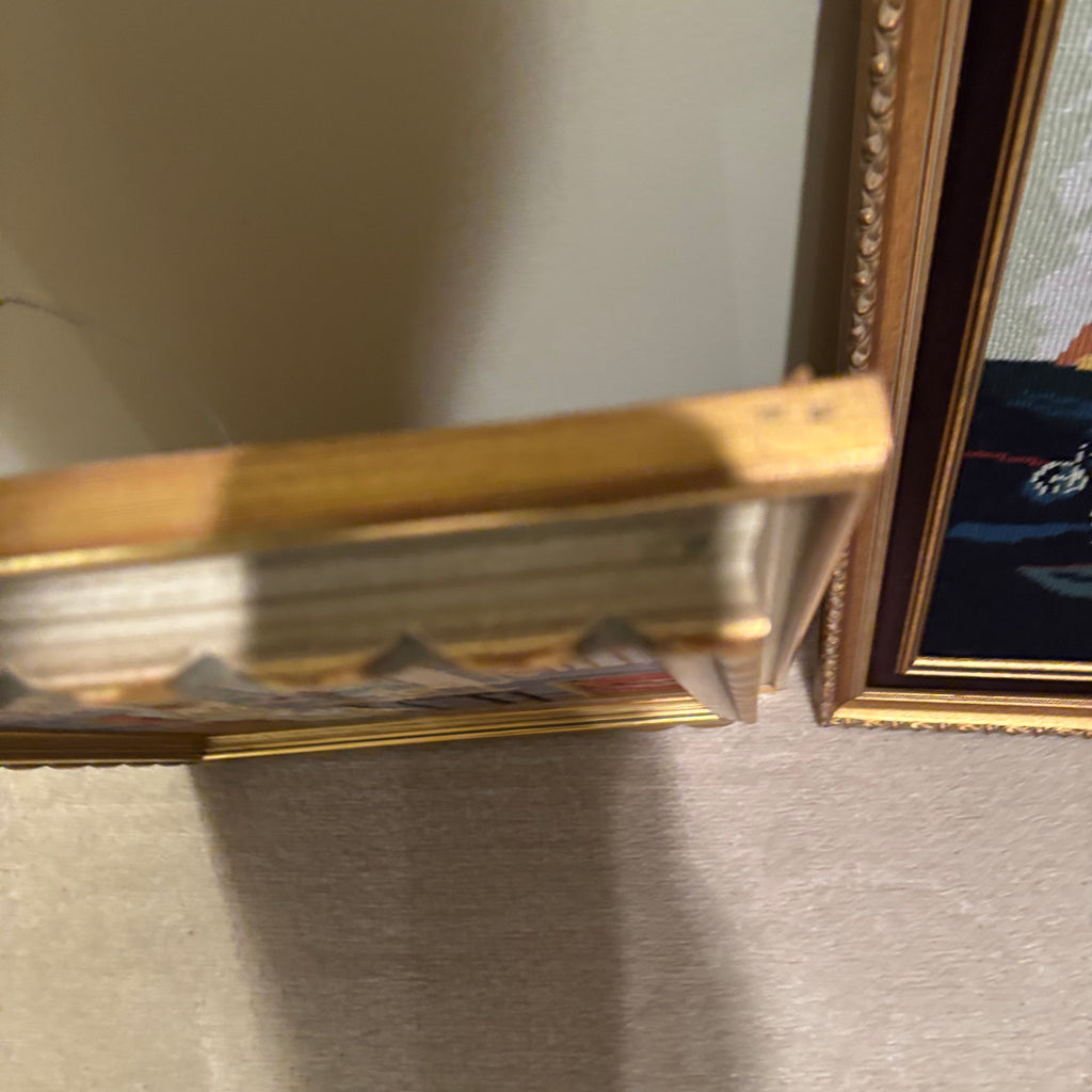 F840 Set of 2 framed vintage cross-stitch