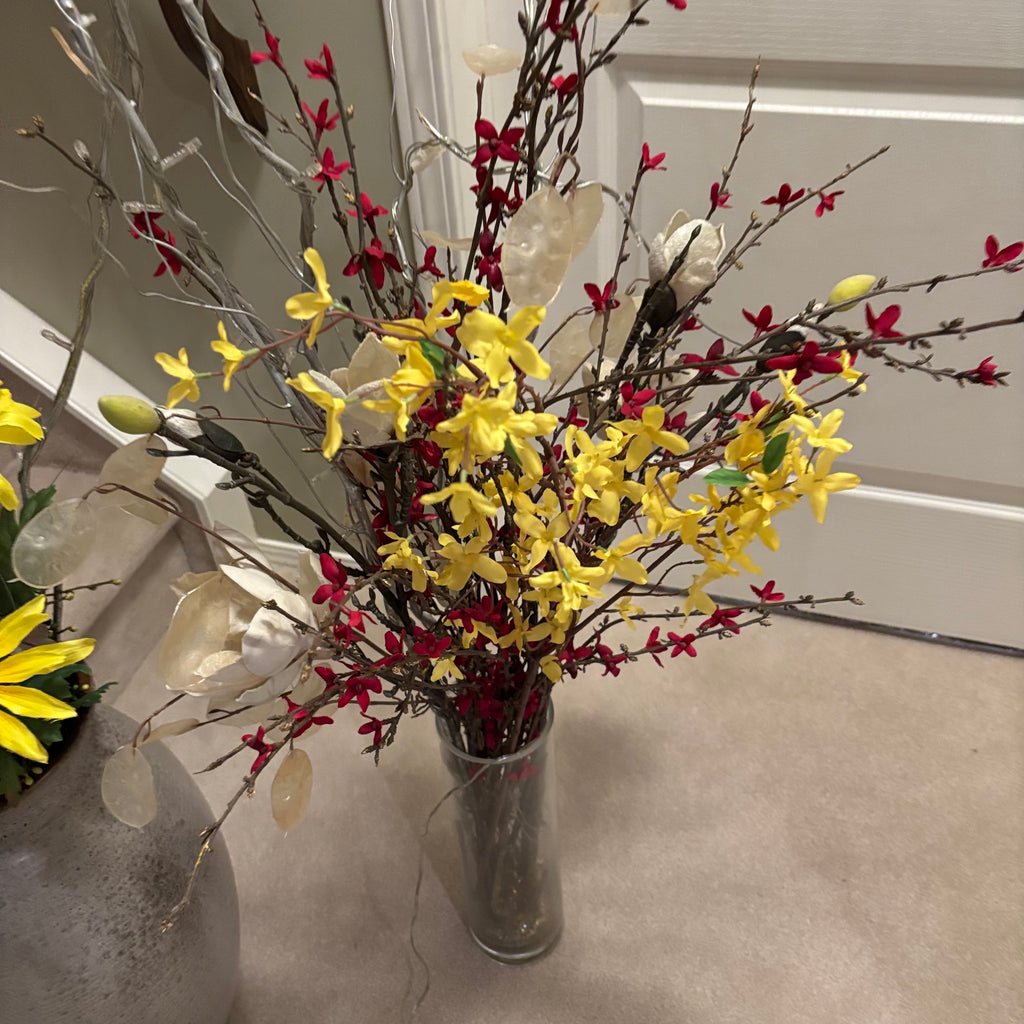 F842 2 faux arrangements with fairy lights