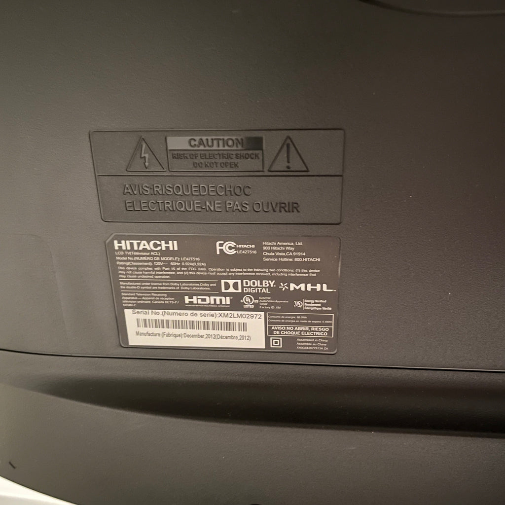 E563 43” Hitachi TV (manufactured in 2012)