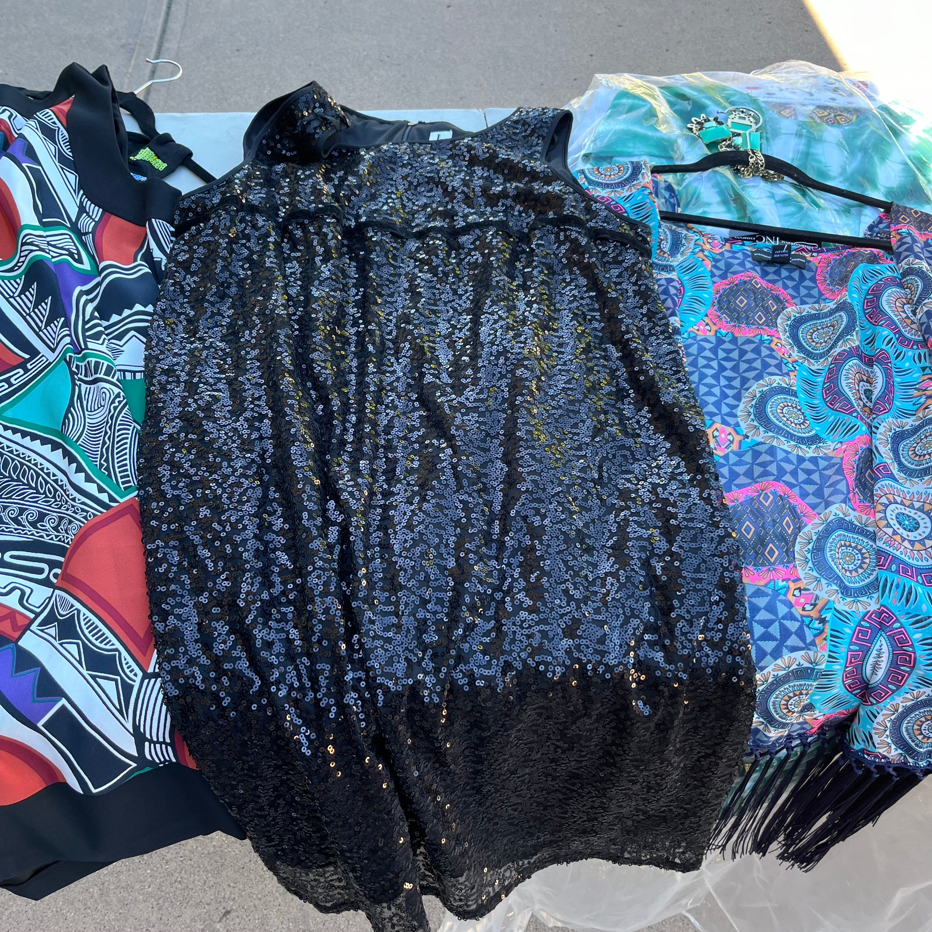 D734 Halloween costumes grouping (sequin dress and more)