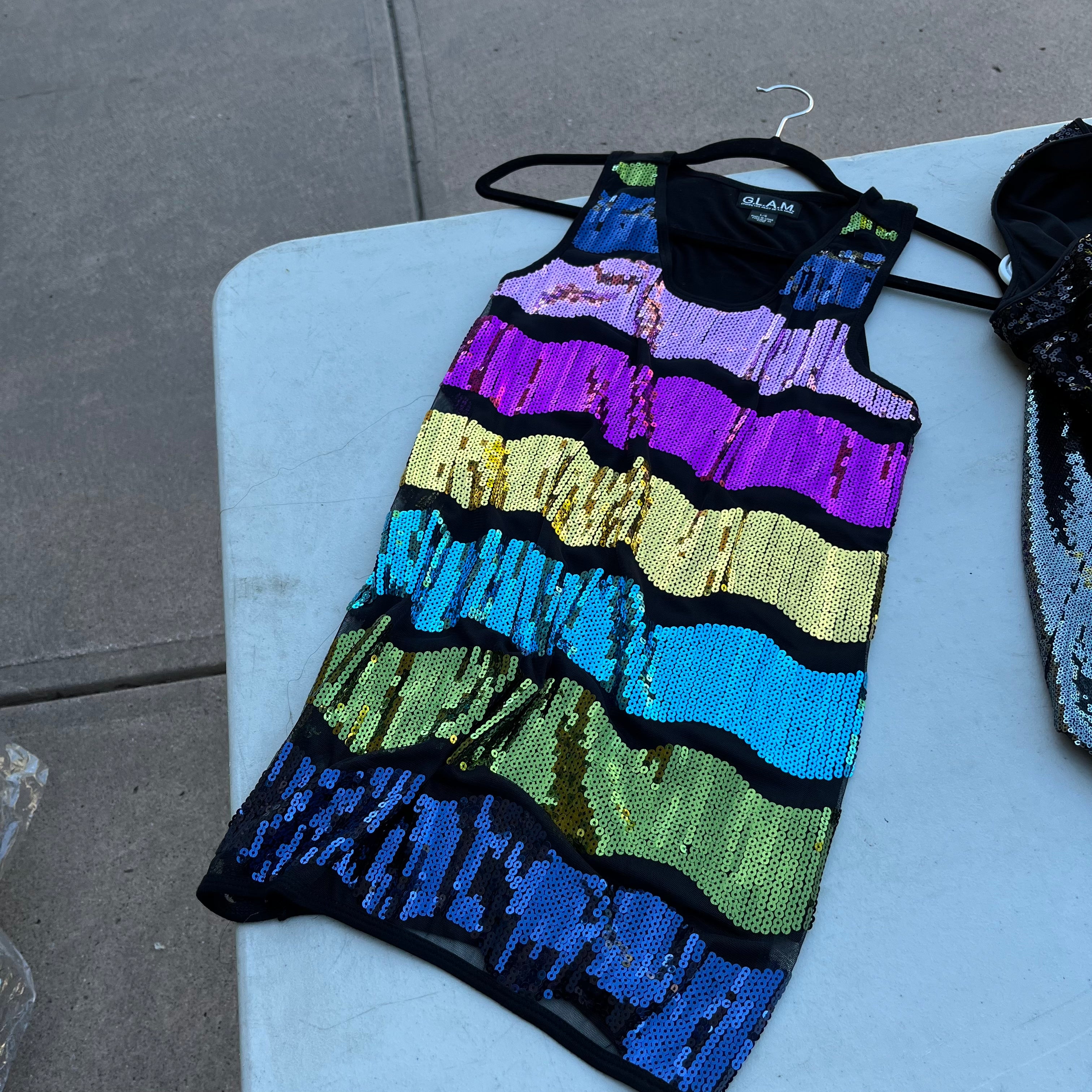 D734 Halloween costumes grouping (sequin dress and more)