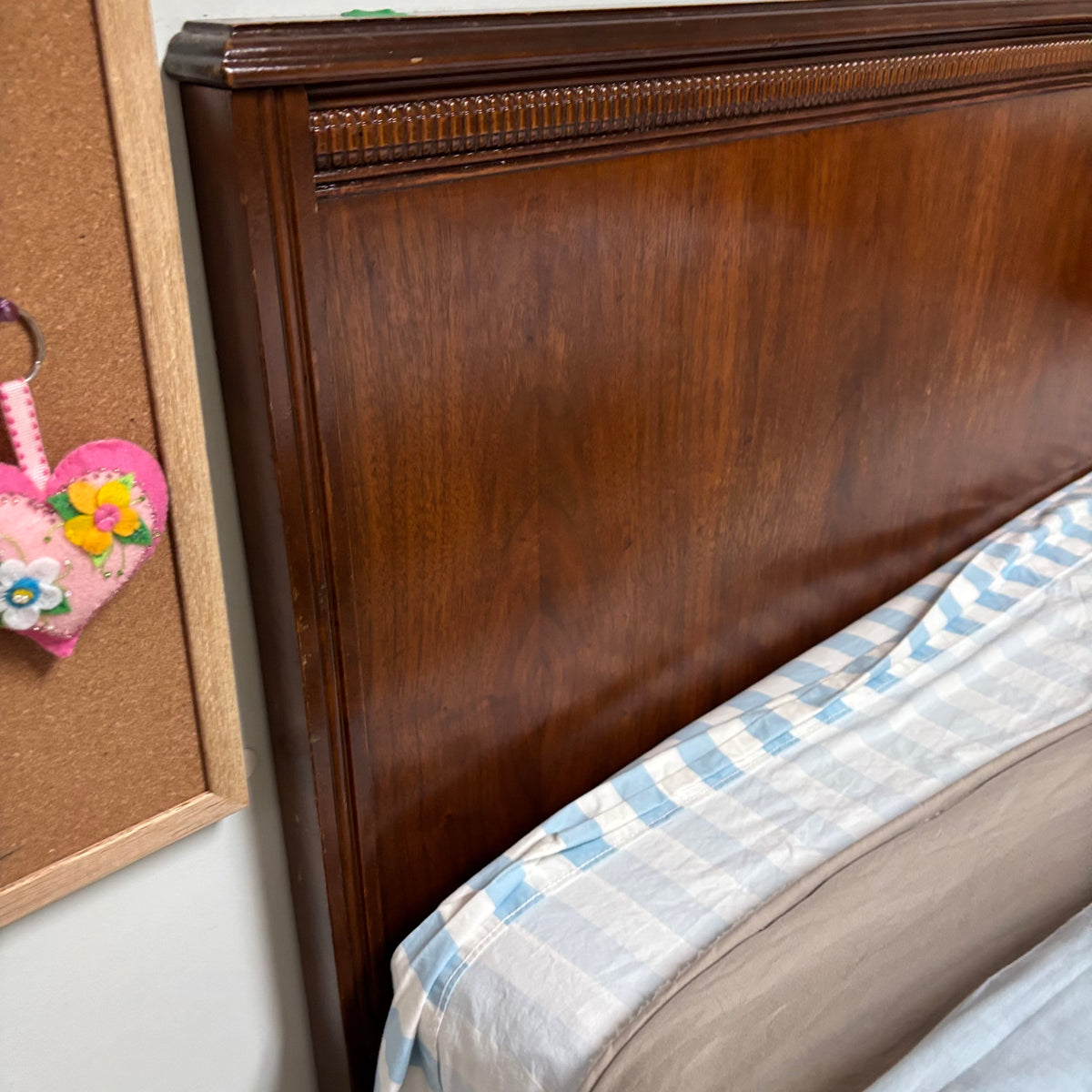 F181 Vintage solid wood Double Headboard and Footboard