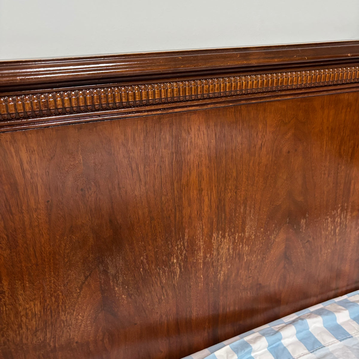 F181 Vintage solid wood Double Headboard and Footboard