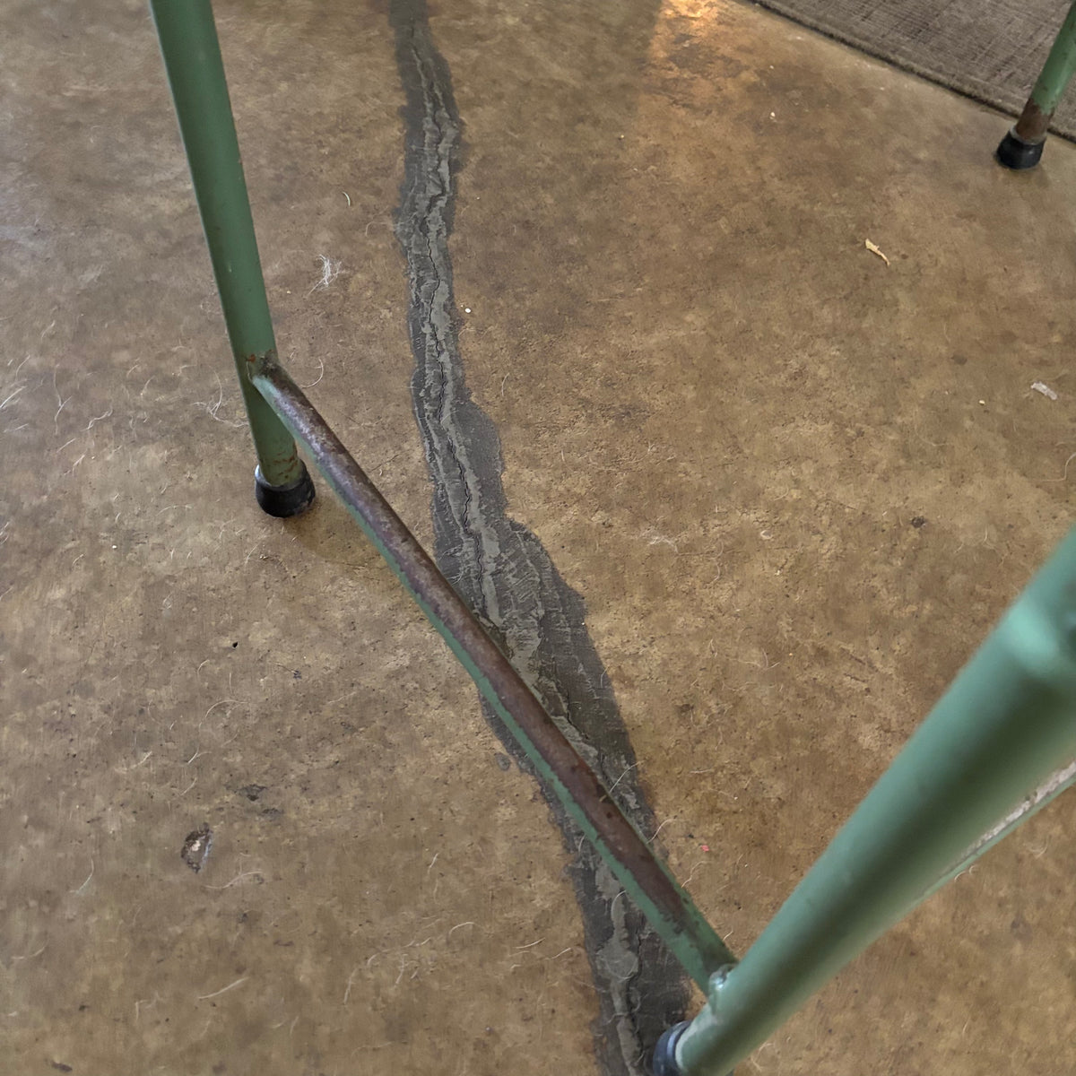 F186 Vintage Simple desk with minty green metal frame