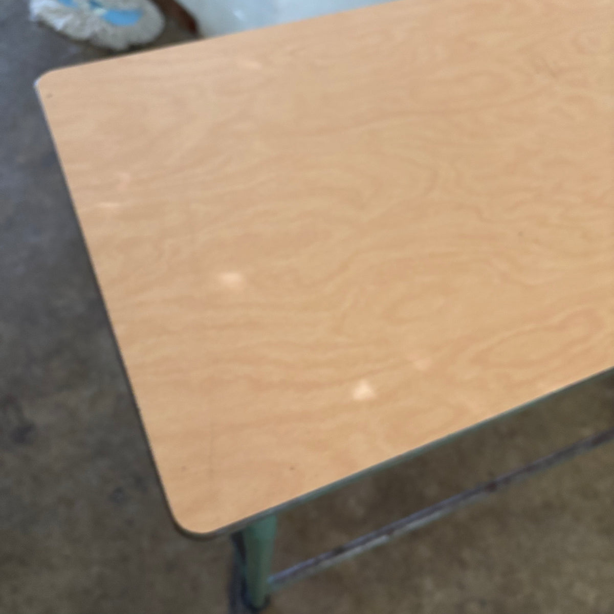 F186 Vintage Simple desk with minty green metal frame