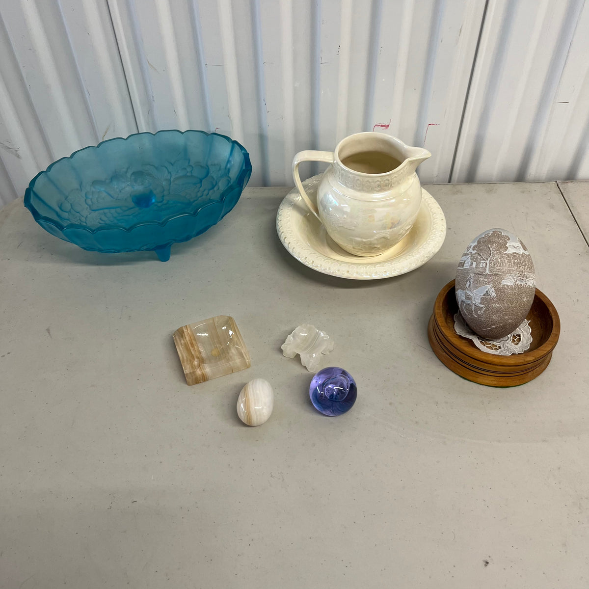 U965 Vintage Grouping (purple glass paperweight and more)