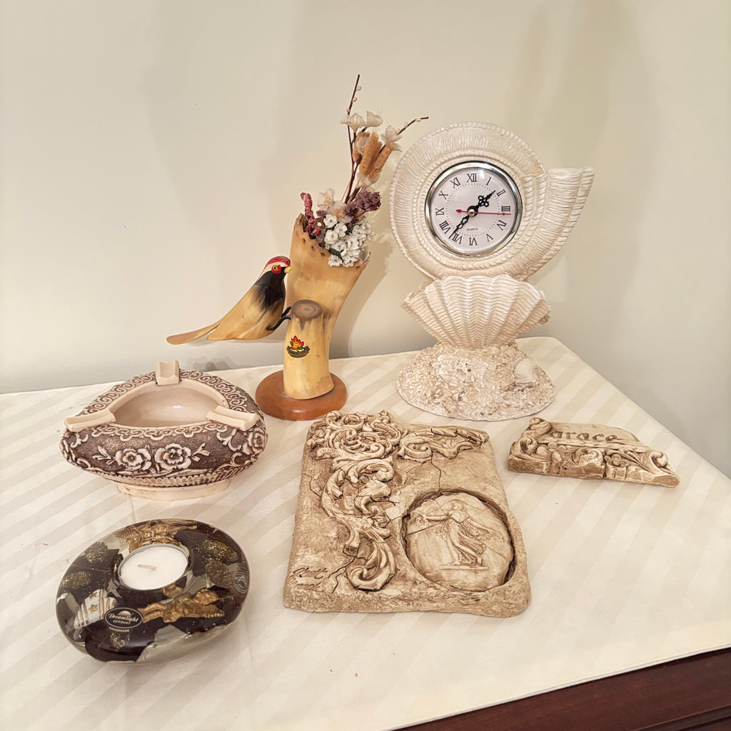 F236 Decor Grouping (decorative clock and more)