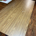 F615 Vintage metal table with wooden veneer top (6ft x 3ft x 29" high, veneer is peeling)