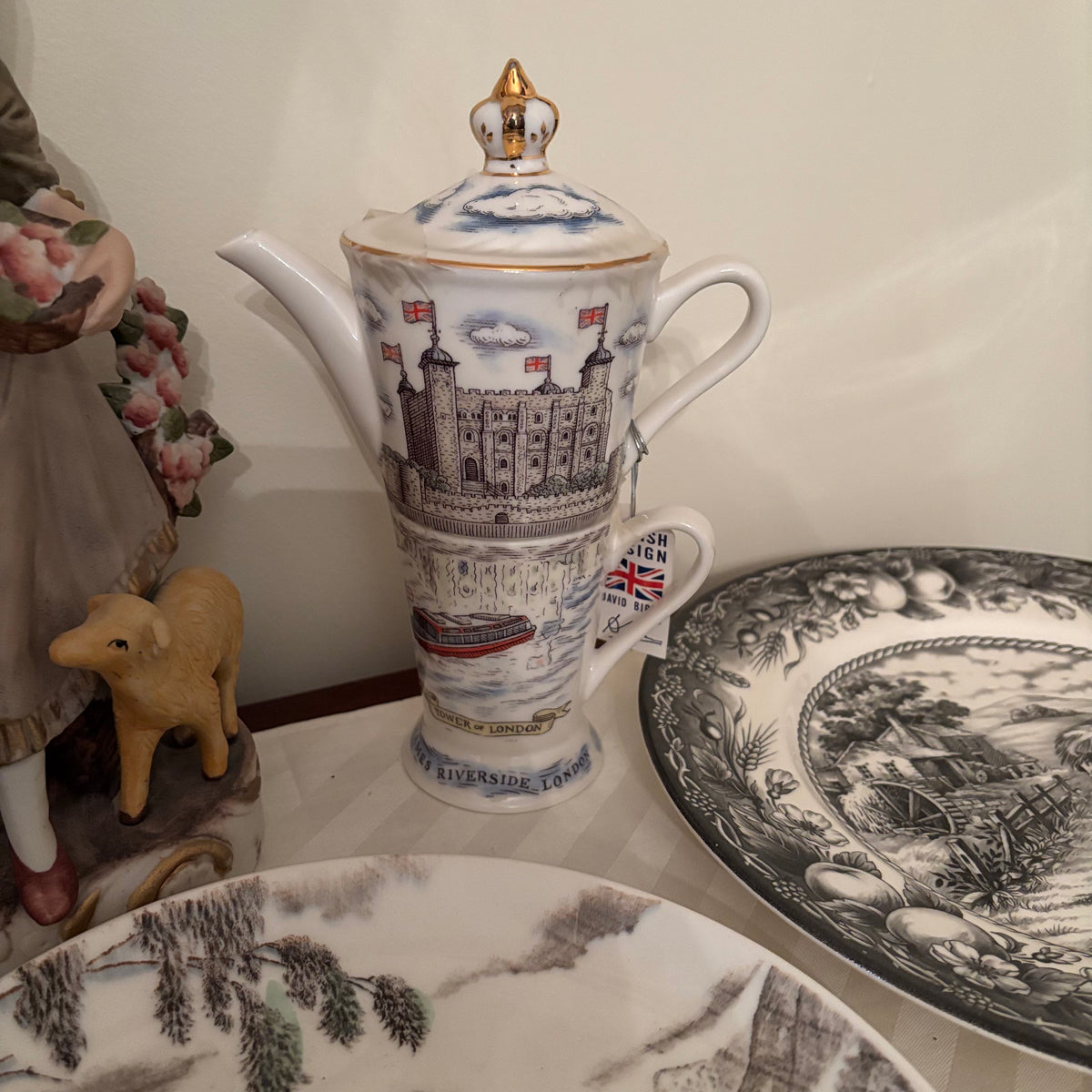 F249 Vintage Decor Grouping (Royal Staffordshire plates and more)