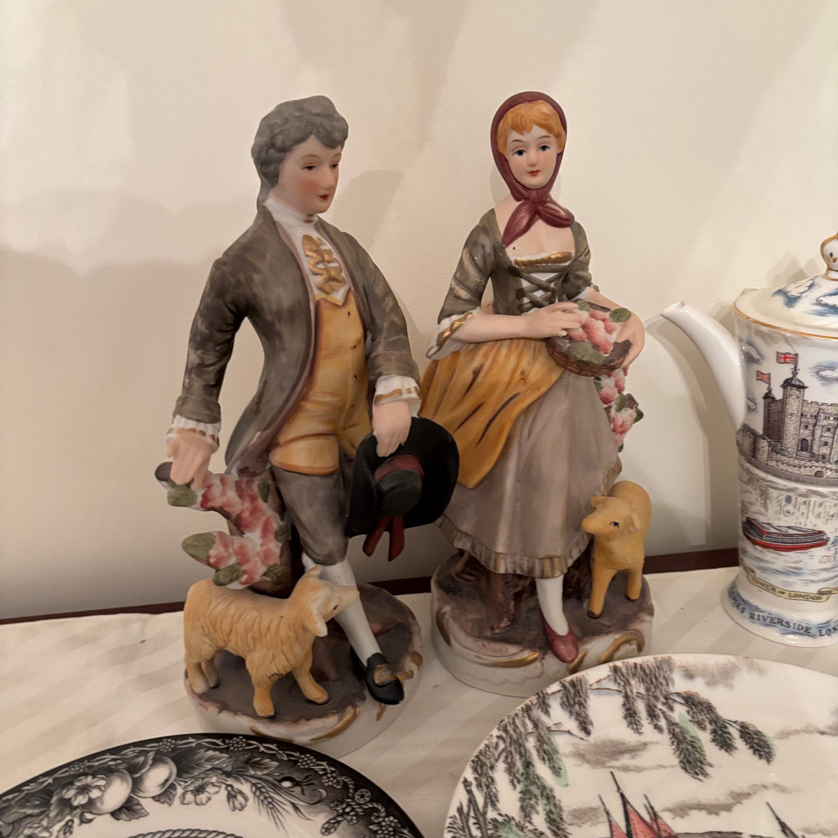 F249 Vintage Decor Grouping (Royal Staffordshire plates and more)