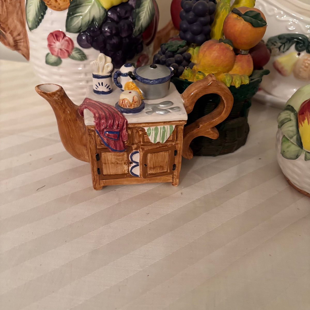 F255 Vintage Teapot Grouping (Majorlica inspired ceramics)