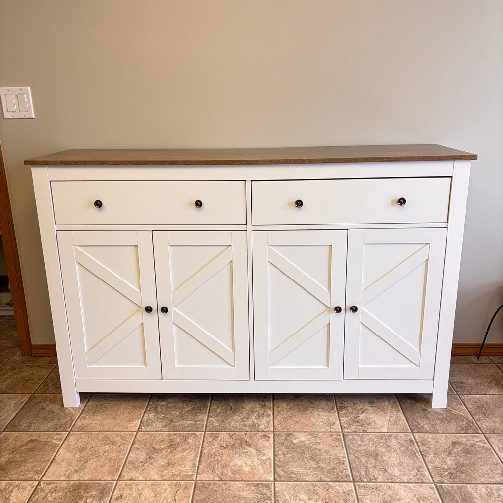K302 Homfa Farmhouse modern farmhouse wooden sideboard (55" x 16" x 35")
