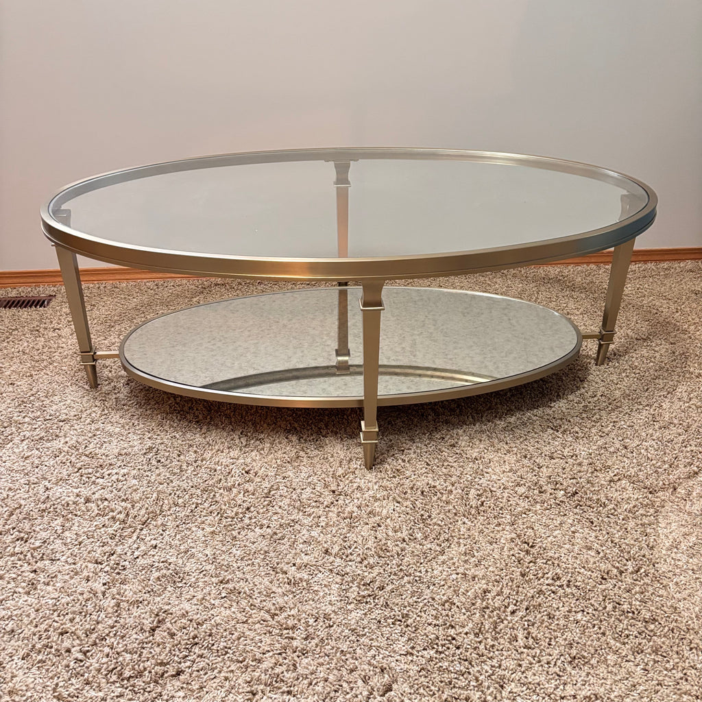 K304 Hammary Galerie glass top oval table