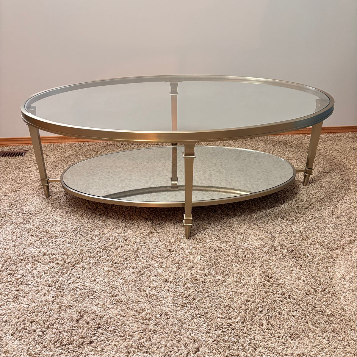 K304 Hammary Galerie glass top oval table