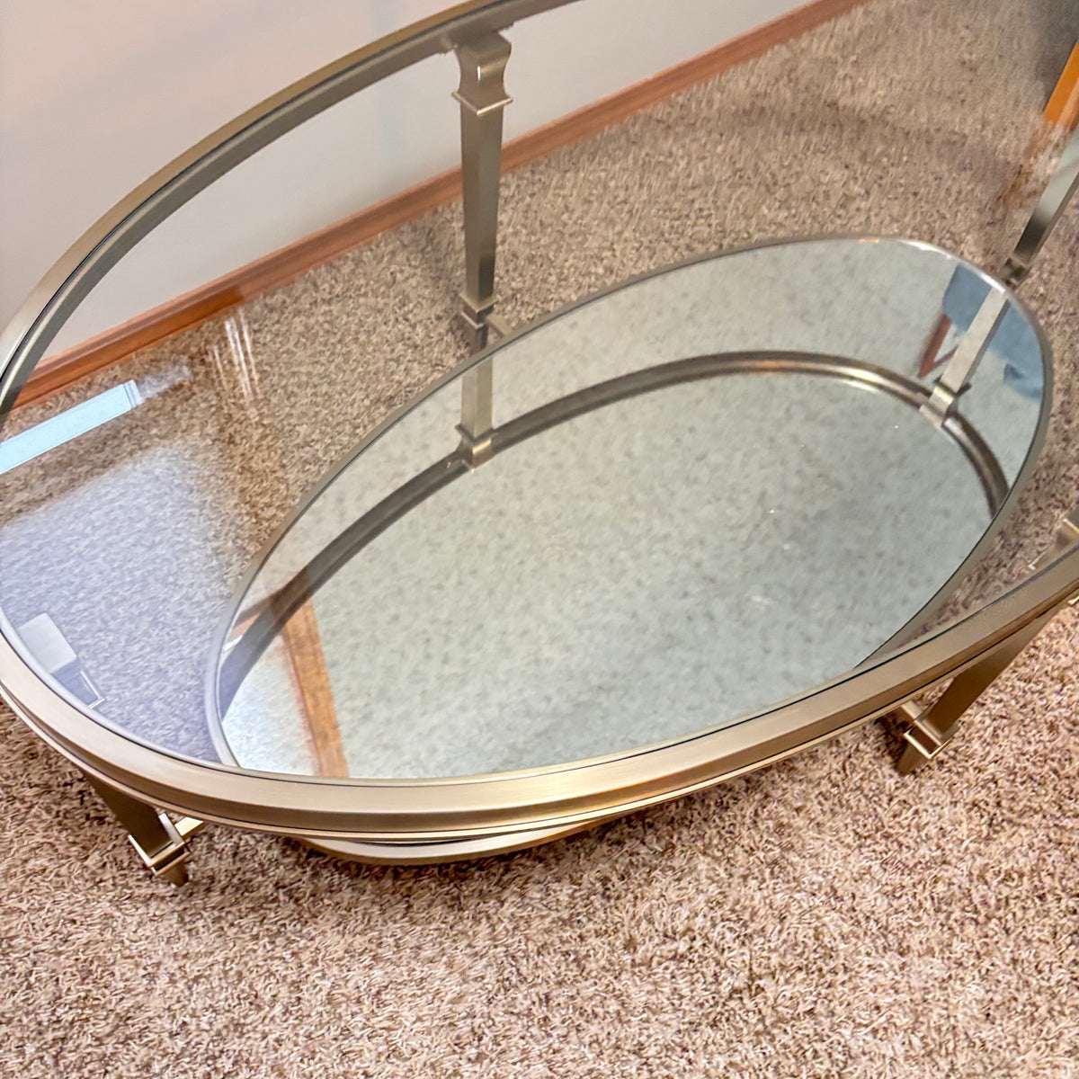K304 Hammary Galerie glass top oval table