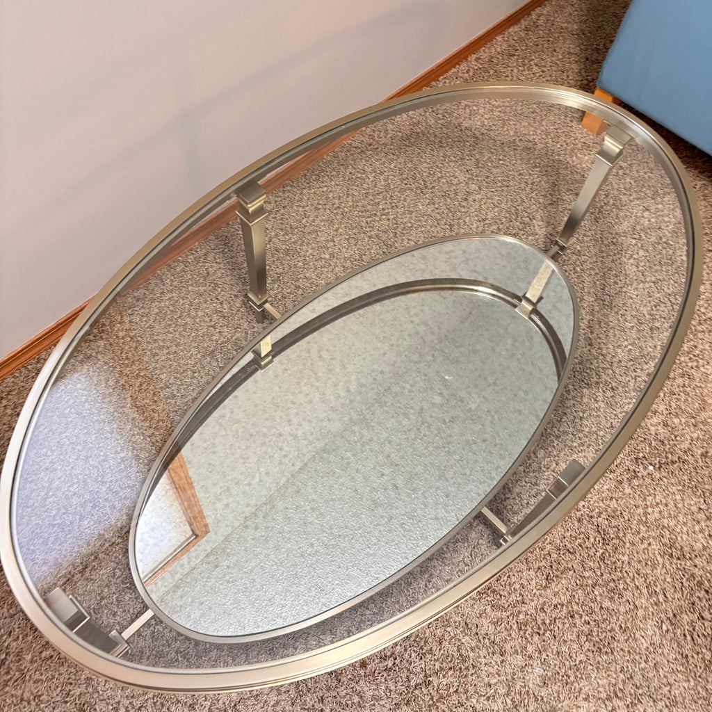 K304 Hammary Galerie glass top oval table