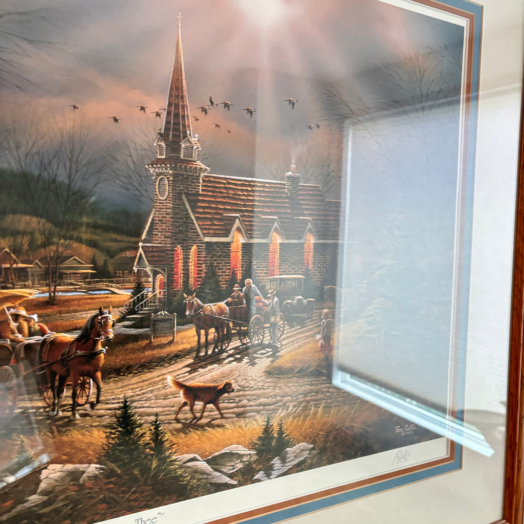K307 Vintage Terry Redlin print, "God Shed His Grace on Thee"