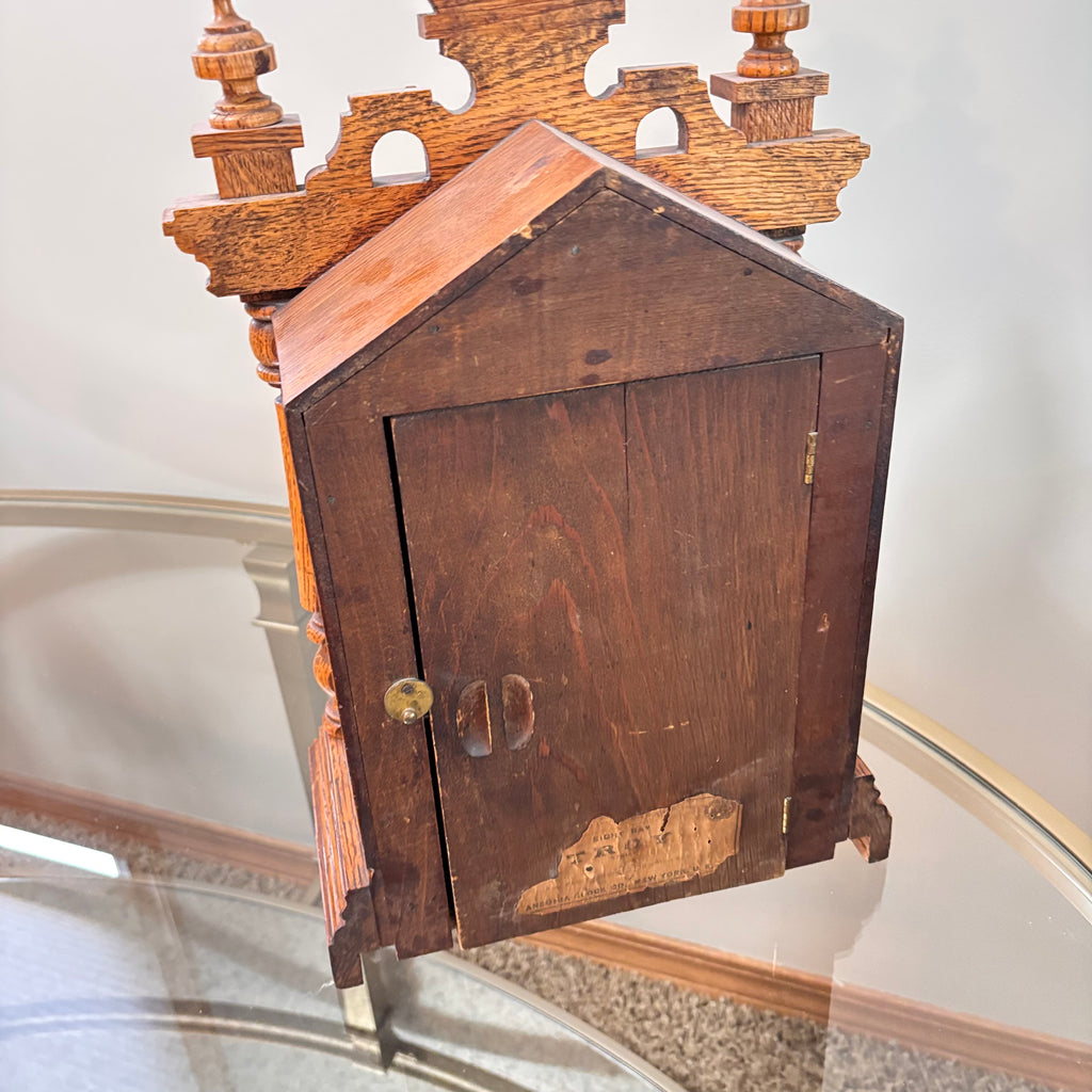 K315 Antique wooden carved mantel clock (untested)
