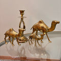 K316 Vintage Brass Grouping (camels and candleholder)