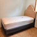 K320 Twin size bed ensemble with quilted headboard, mattress and box spring