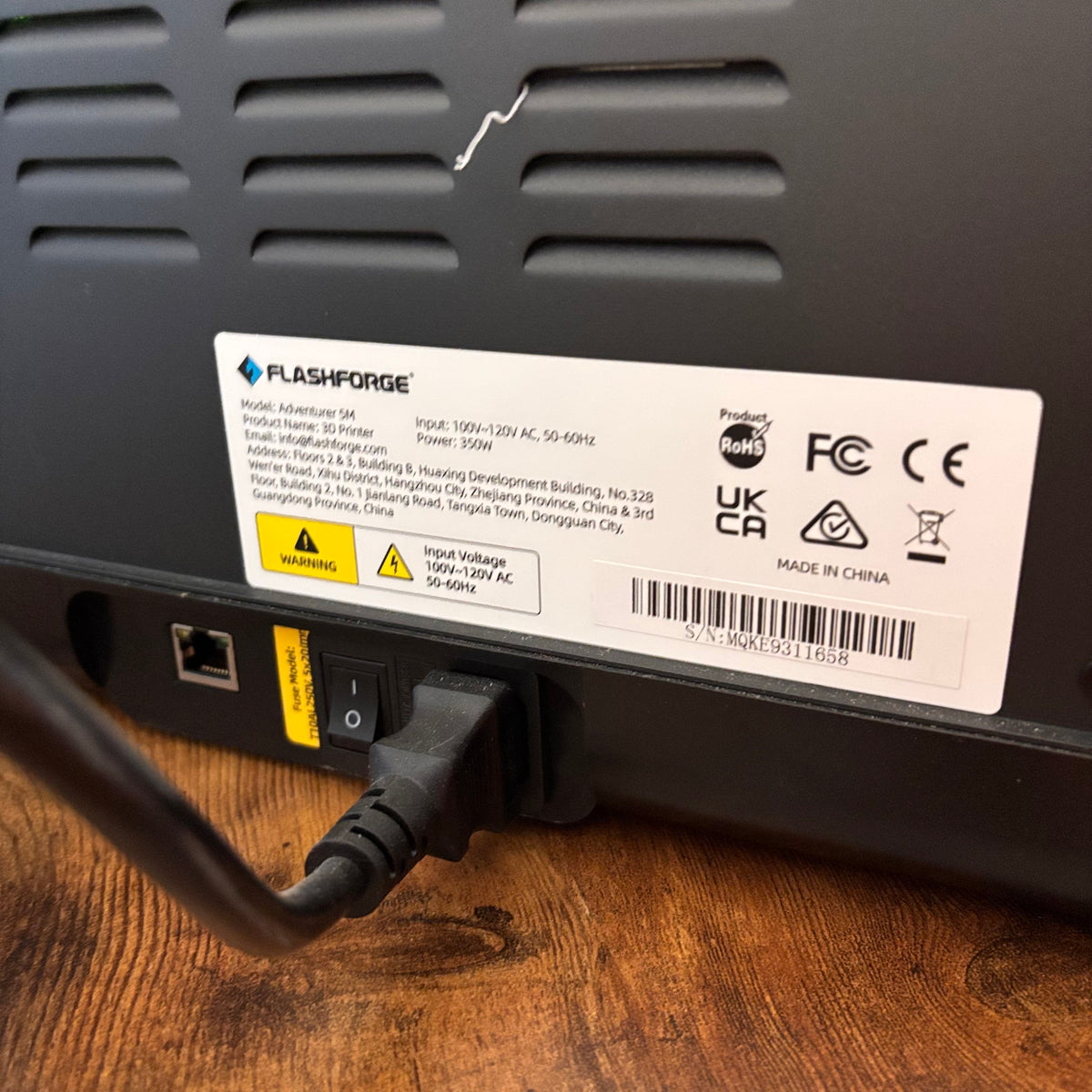 K323 FlashForce Adventurer 5M 3D printer