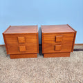 K325 Set of 2 1979 Made in Canada Solid Wood with Teak veneer two drawer nightstands (19" x 14"x 18")