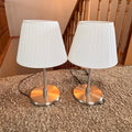 K333 Set of 2 10” tall table lamps with metal bases