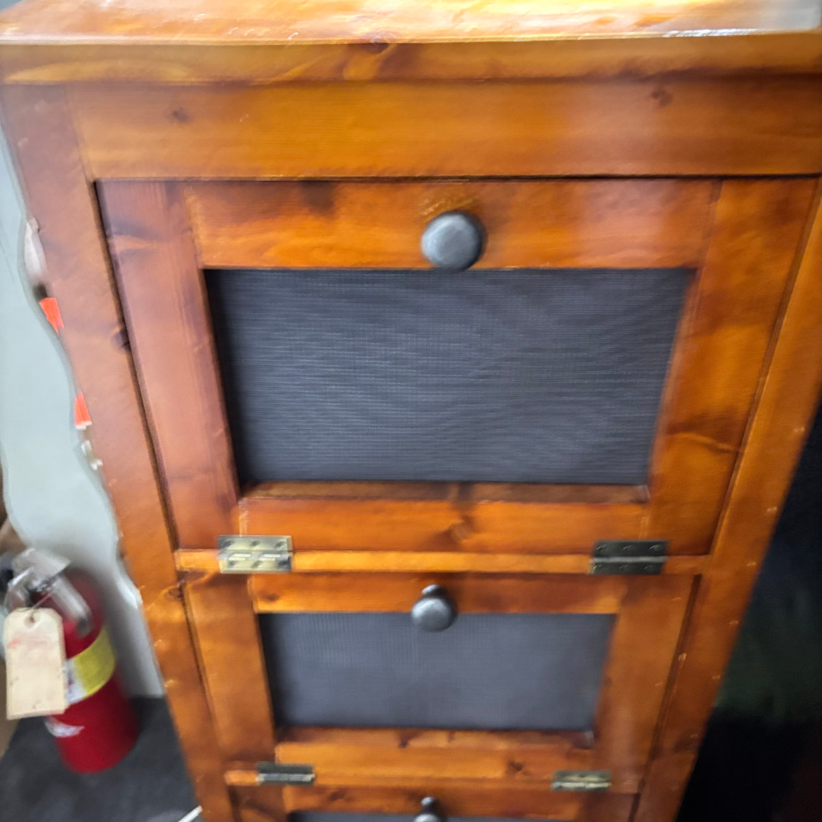 K334 Vintage 3 drawer wooden vegetable bin