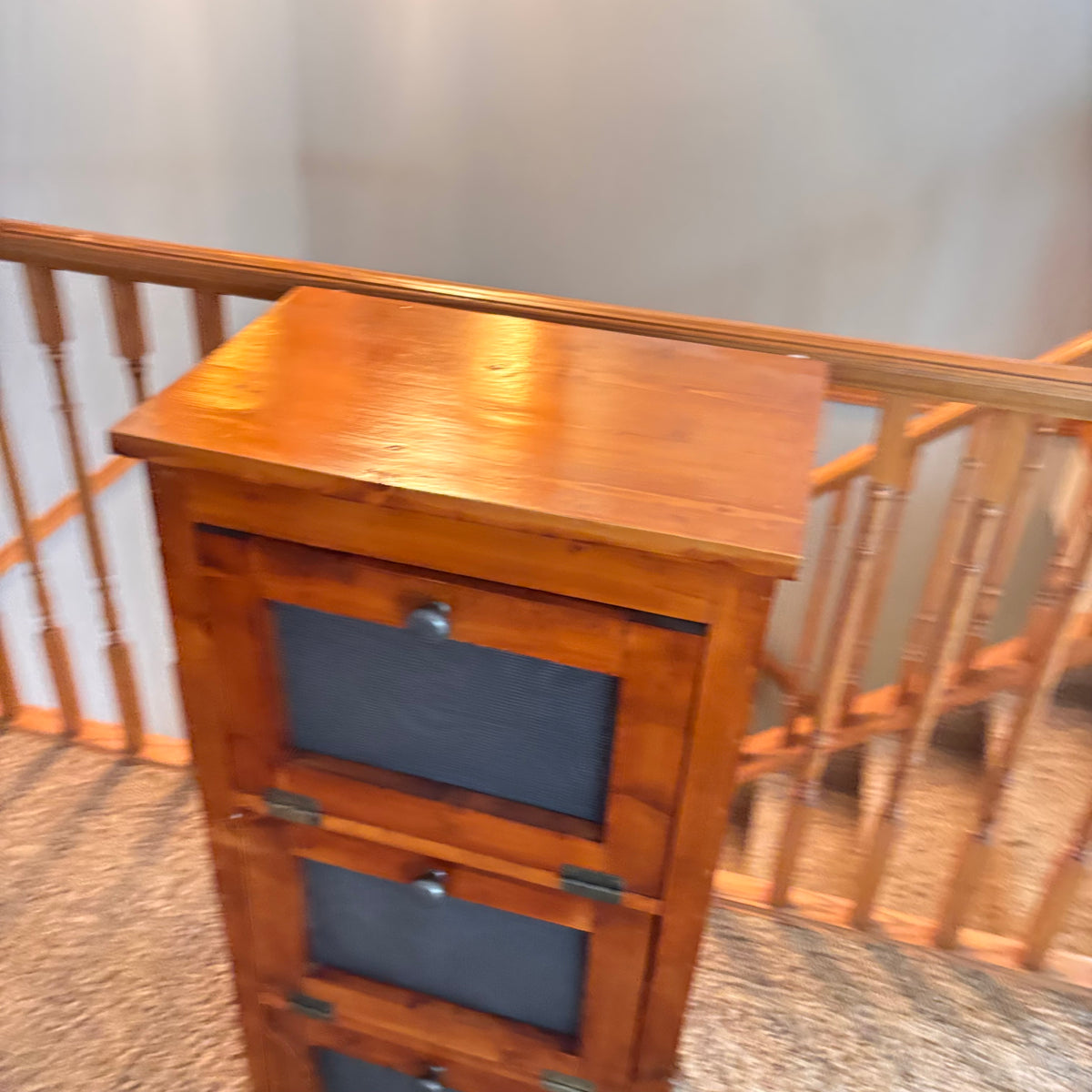 K334 Vintage 3 drawer wooden vegetable bin