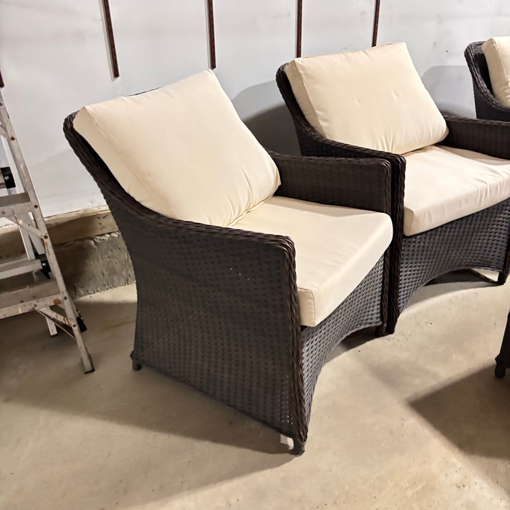 K337 4 Piece Outdoor Wicker Patio Set (2 chairs, 1 love seat and table)
