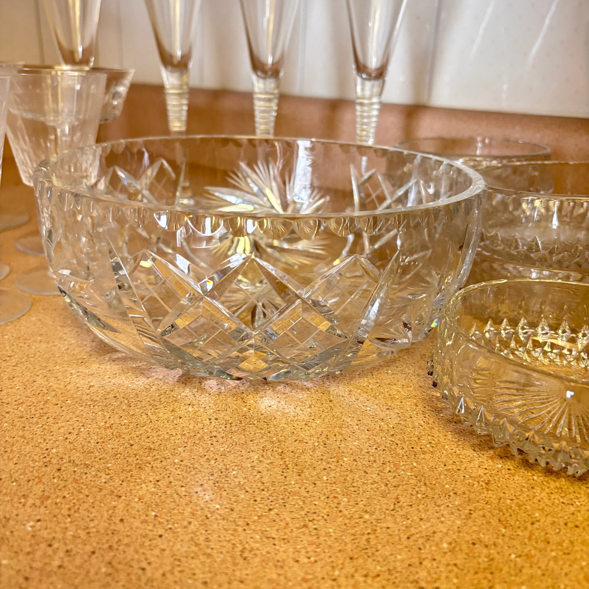 K353 Vintage Crystal and Glass Grouping